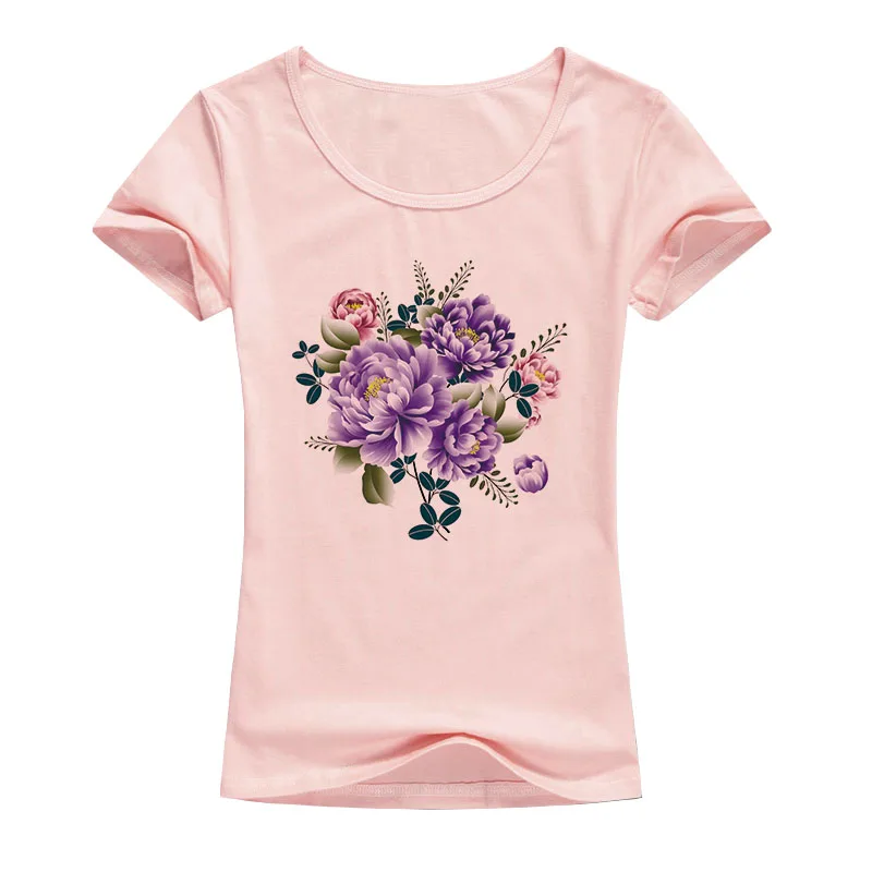 Женская футболка с цветами пиона красивая модная летняя стильная рубашка