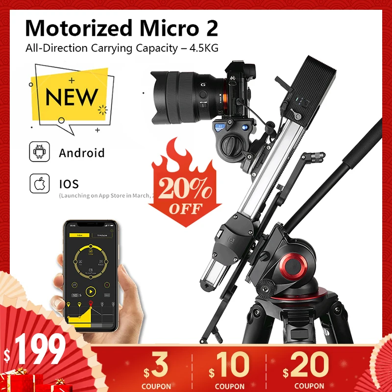 Zeapon Micro 2 E600 E800 M600 M800 слайдер для камеры профессиональная моторизованная