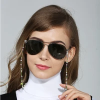 bohemia style antiskid mask sunglasses chain green beads pendant lanyard anime cosplay party fashion jewelry for women