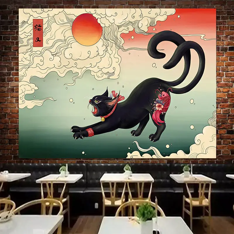 

Japanese-style Ukiyo-e Prajna Samurai Live Room Background Cloth Dorm Room Bedroom Dress Up Decoration Hanging Cloth Tapestry