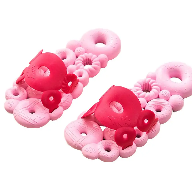 

Новые тапочки в форме пончика, Нескользящие быстросохнущие туфли на плоской подошве для дома, ванной комнаты, с вырезами и мягкой подошвой