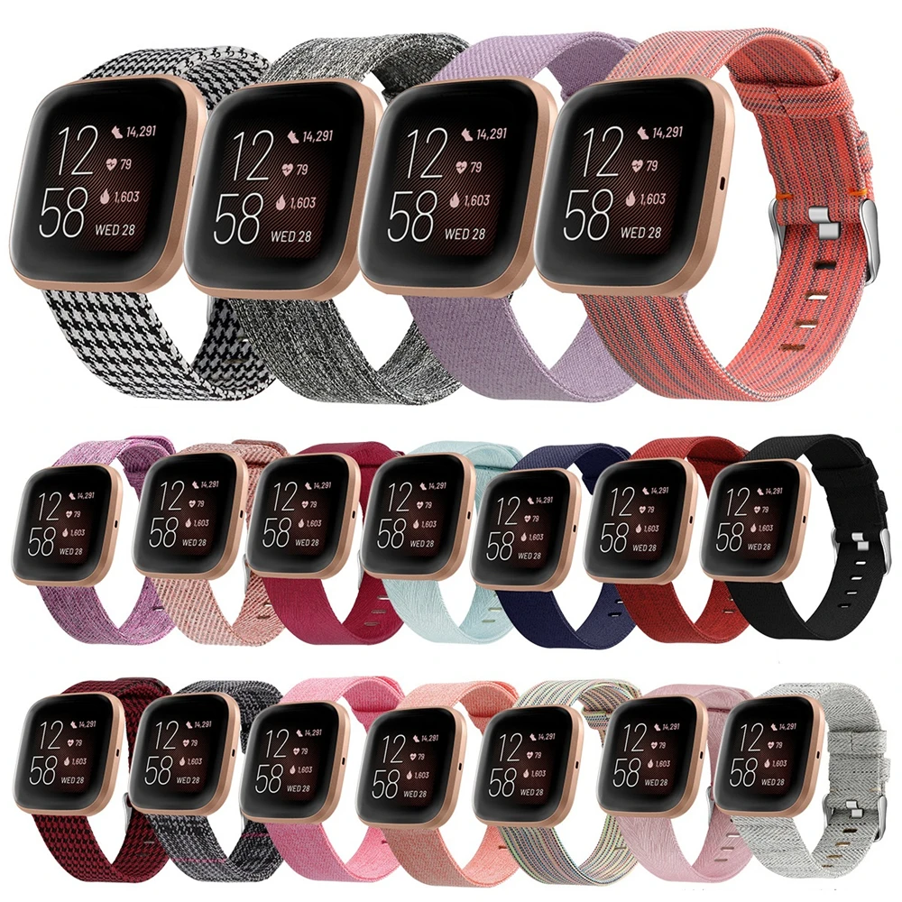 Women Men pulseira for Fitbit Versa 2 band Quick Release cinturini Lite strap Breathable Woven Fabric watchband | Наручные часы