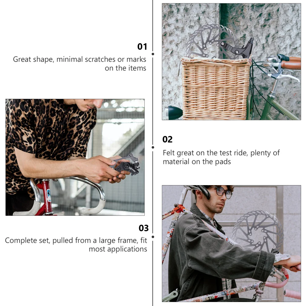 

Adjustable Bike Disc Brake Rear Disc Rotor Brake Crank and Brake Cable Kit with 2 Brakes for Mountain DIY Repairing