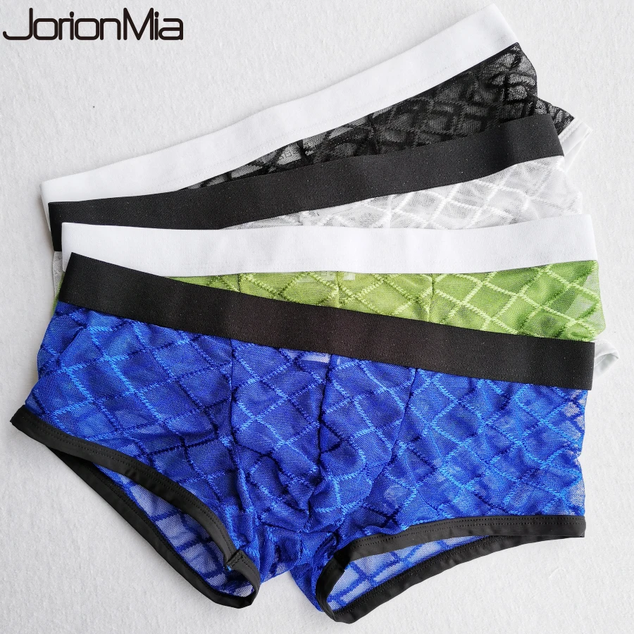 4 шт./лот лидер продаж нижнее белье для мужчин Cueca боксеры s Сетка прозрачные