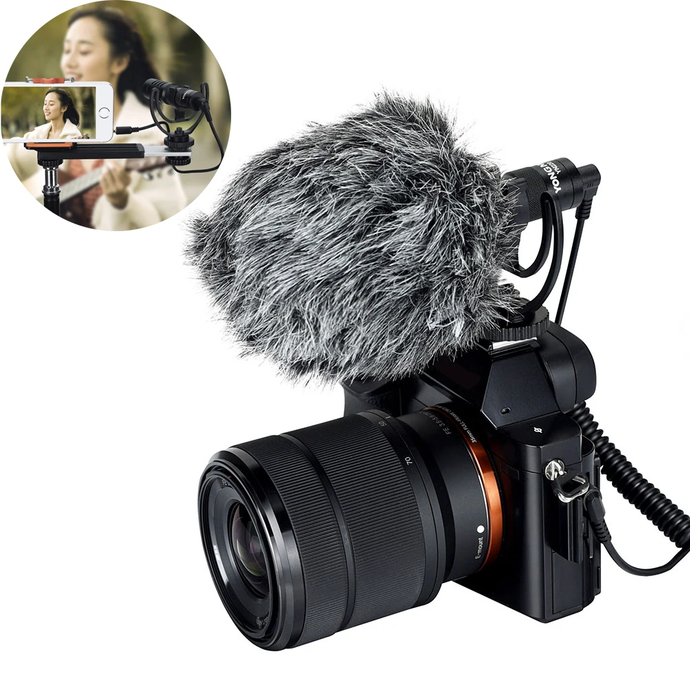 Yongnuo Mic YN220 видеокамера с микрофоном видео микрофон 3 5 мм лобовое стекло для canon nikon
