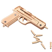 diy 3d scatter with rubber band bullet wooden gun puzzle game popular toys birthday gift for children adult teens