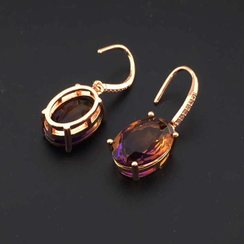 Женские серьги из серебра 925 пробы с крупным аметистом