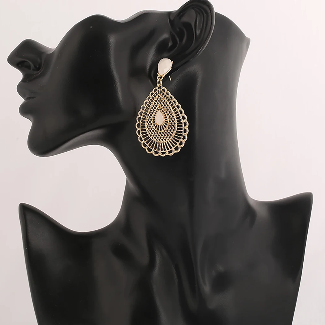 Полые каплеобразные серьги гвоздики для женщин модные ювелирные изделия