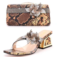 golden crystal womens shoes party wedding 2021 new design wallet shoe set 43 size womens shoes
