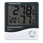 Электронный измеритель температуры и влажности с ЖК-дисплеем, комнатная домашняя Цифровая метеостанция с термометром, гигрометром и будильником