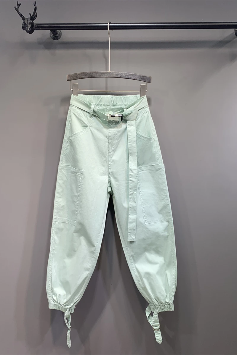 

Jeans Pantalon Belt Denim High-Waist Hamstring leg Trousers Loose Femme DM001