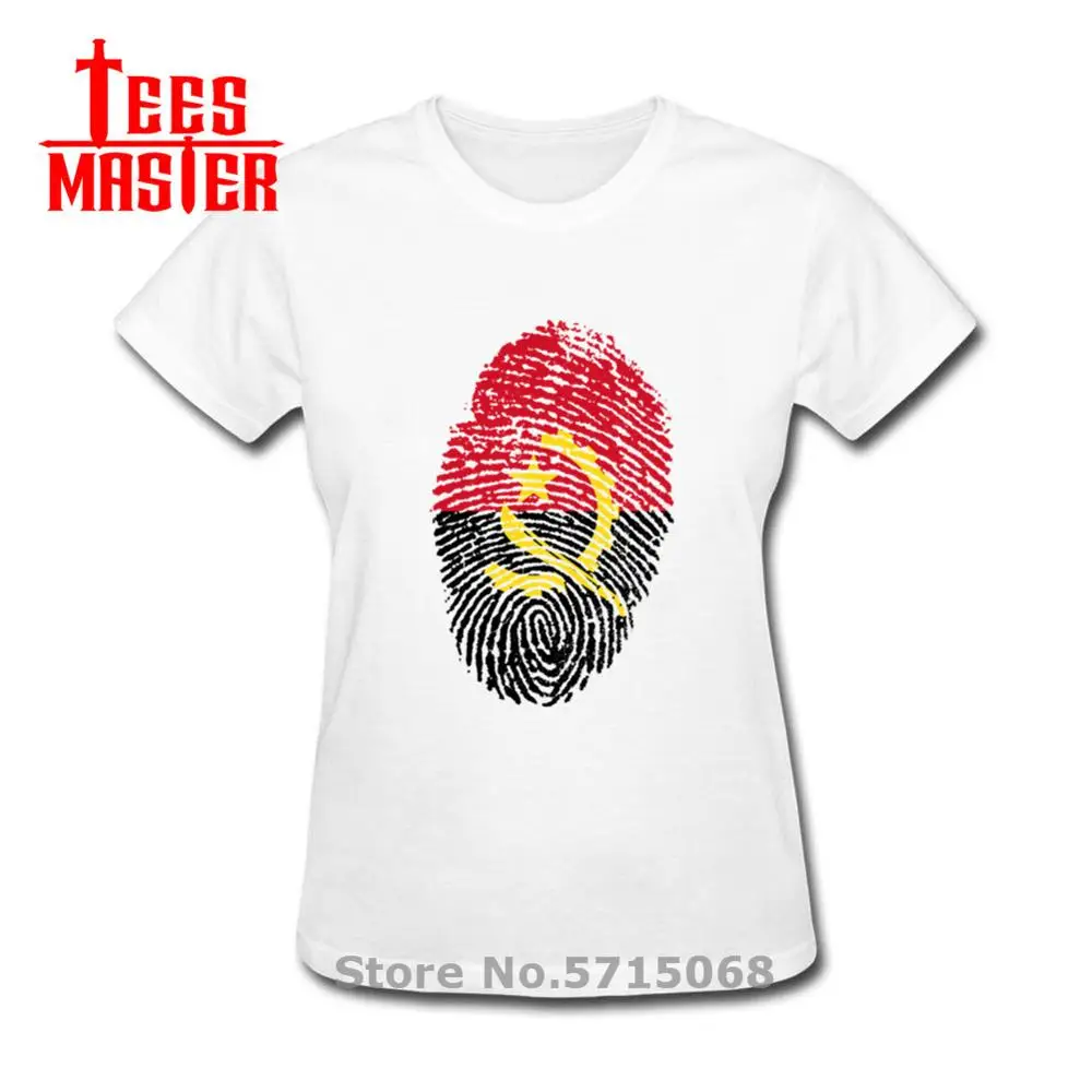 Футболка унисекс Повседневная рубашка с принтом флага Анголы отпечатков пальцев