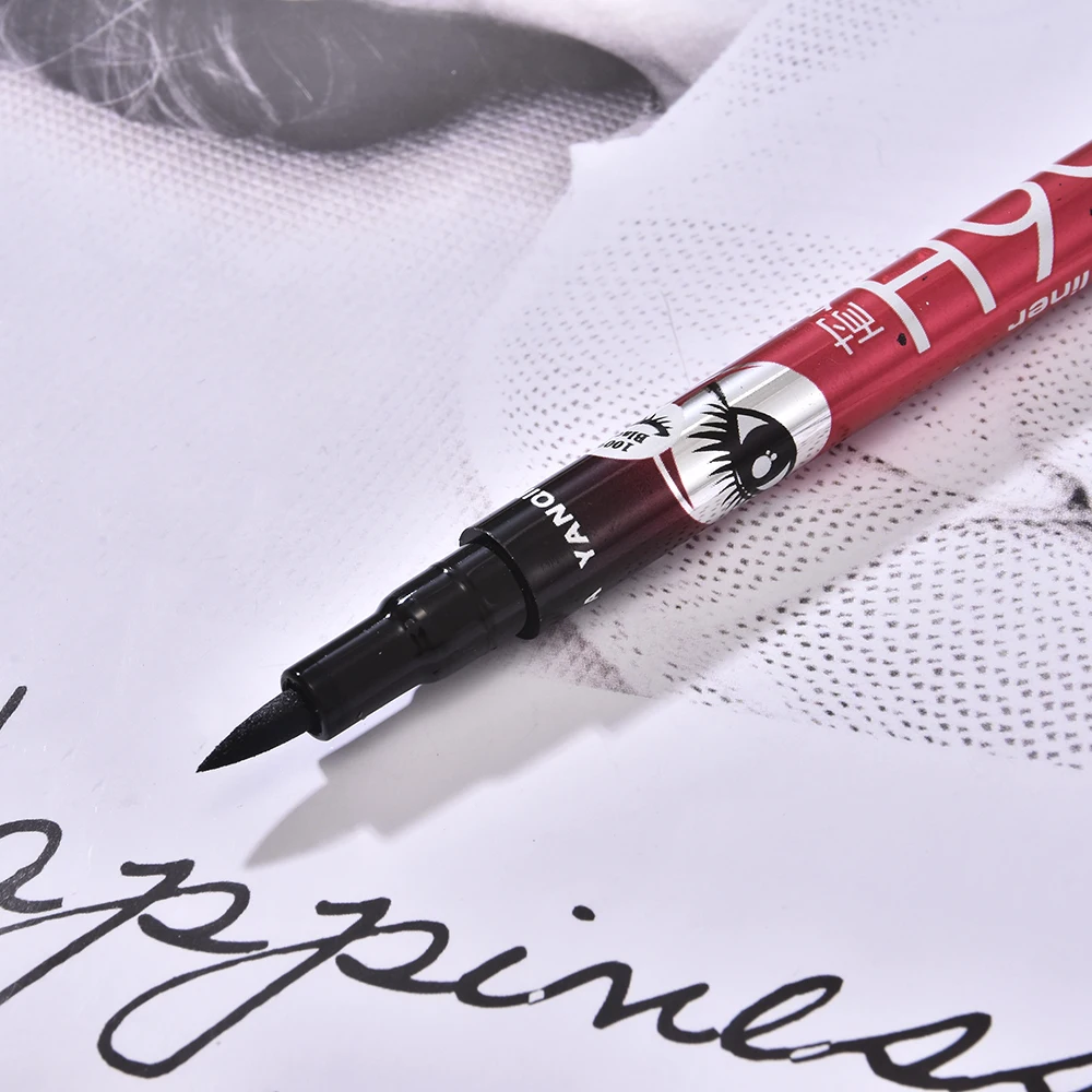 Черная жидкая подводка для глаз водостойкая быстросохнущая долговечная легко