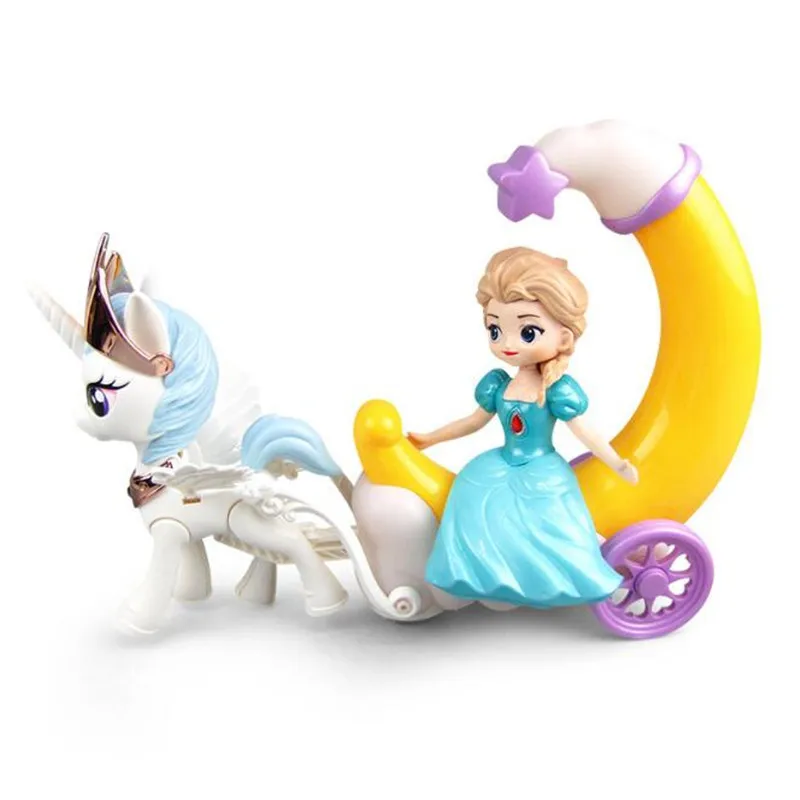 Disney Луна лошадь рисованная машина снег Замороженная Принцесса Анна Айша София