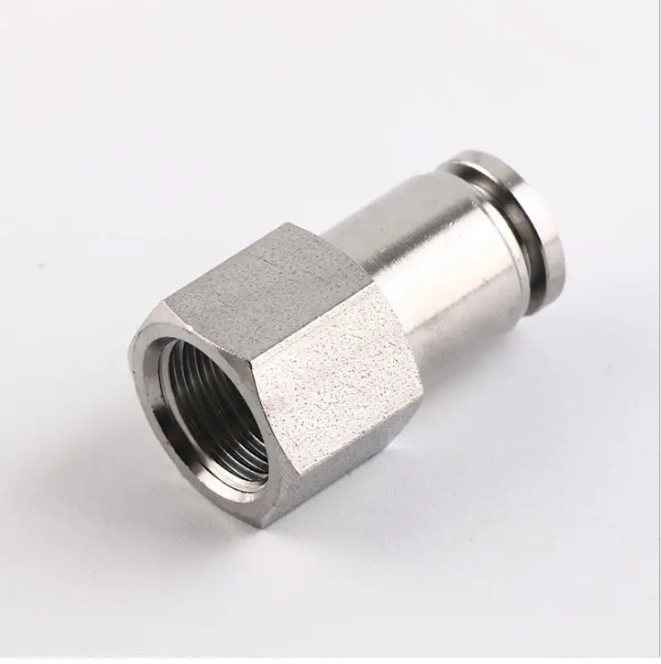 

Pneumatic 1/8 5/32 1/4 5/16 3/8 1/2" Tube Hose Push In 1/8 1/4 3/8 1/2 NPT Thread female straight stainless steel 304 fitting
