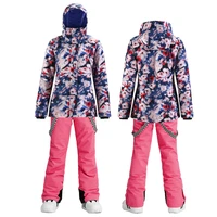 smn flowers womens suit snowboard clothing waterproof windproof costumes winter outdoor snow jacket ski pants female and girl