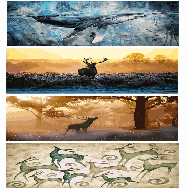 

60x120cm Large Size Painting By Numbers Animals Whale Deer Oil Digital Paint By Numbers Modular Painting Home Decor Wall Art