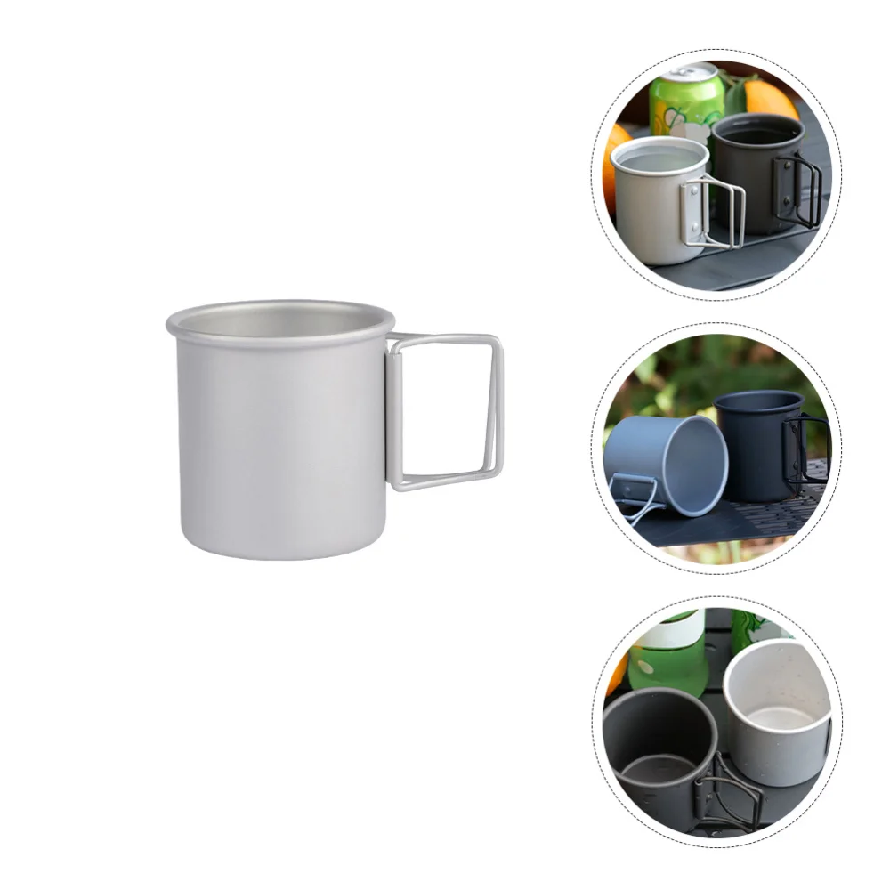 

2pcs Aluminium Alloy Cups Portable Water Mugs Foldable Handle Water Cups