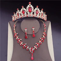 luxury water drop crystal bridal jewelry sets for women wedding tiaras crowns necklaces earrings sets jewelry