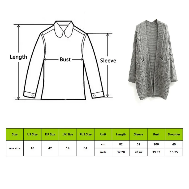 

Women Cardigan Knitted Coat Femme Long Sleeve Pocket Solid Crochet Knitting Sweater Autumn Winter Fashion Sweater