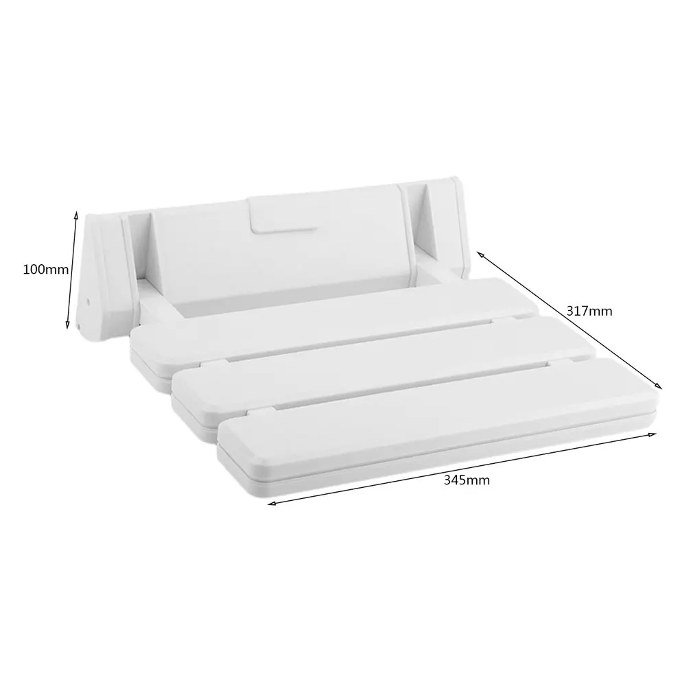 

New Wall Mounted Bathroom Fold Down Shower Seat Chair Aluminum Alloy ABS Drop-leaf Stool Folding Bath Seat Holds Up To 130kg