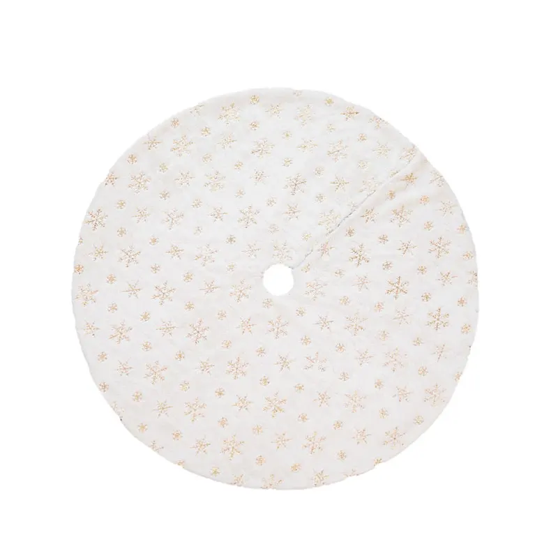 90/122CM Christmas Tree Skirt White Plush Sequin Embroidered Snowflakes For Home Decoration Mat New Year's Gift | Дом и сад
