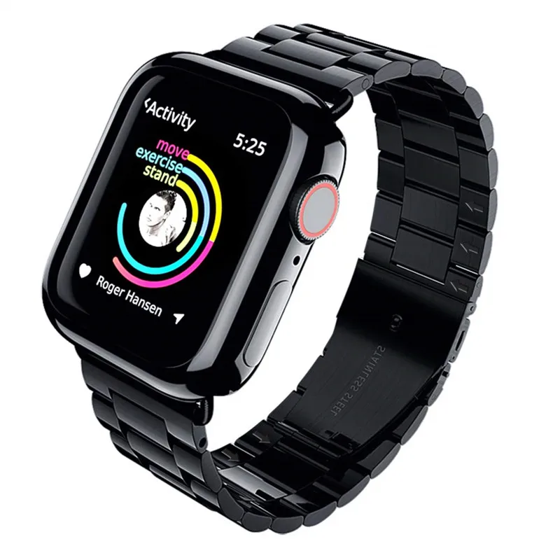 Ремешок для apple watch band 44 мм 40 series 4 с чехлом из ТПУ 42 38 металлический браслет