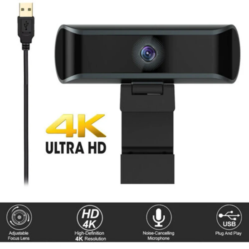 4K 1080P Автофокус 8MP компьютерная веб камера для ПК Встроенный звукопоглощающий