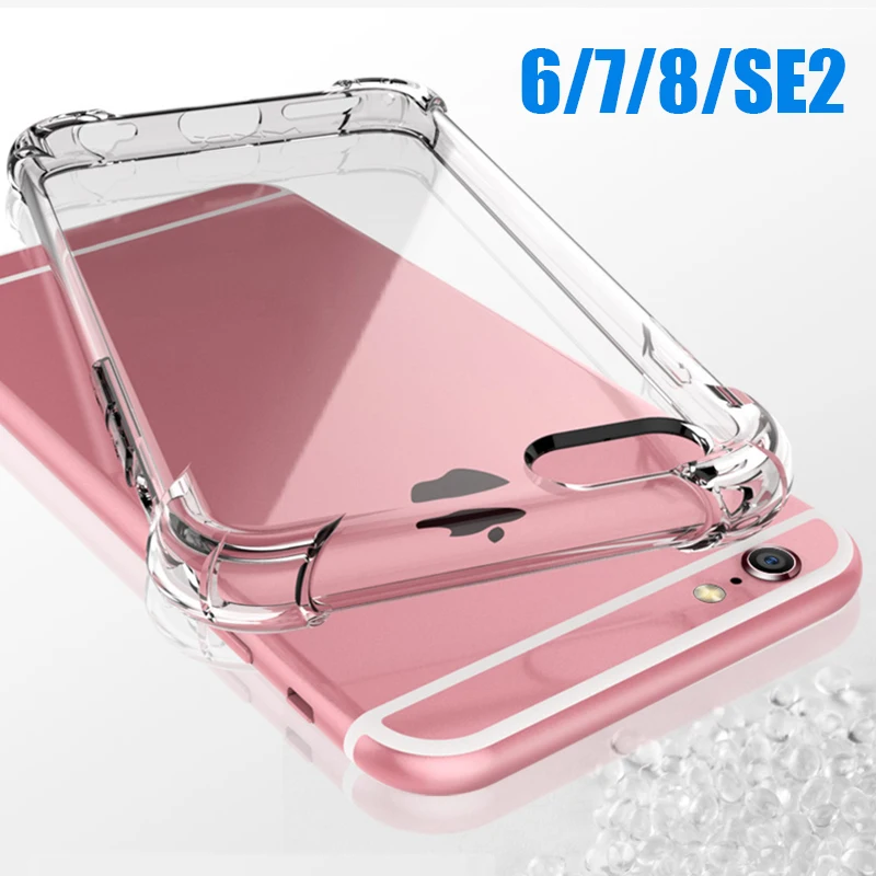Transparent Silicone Case For iPhone 7 Plus 6 6S 8 Plus Shockproof Soft Cover For Apple iPhone SE 2020 Case i Phone SE2020 SE2