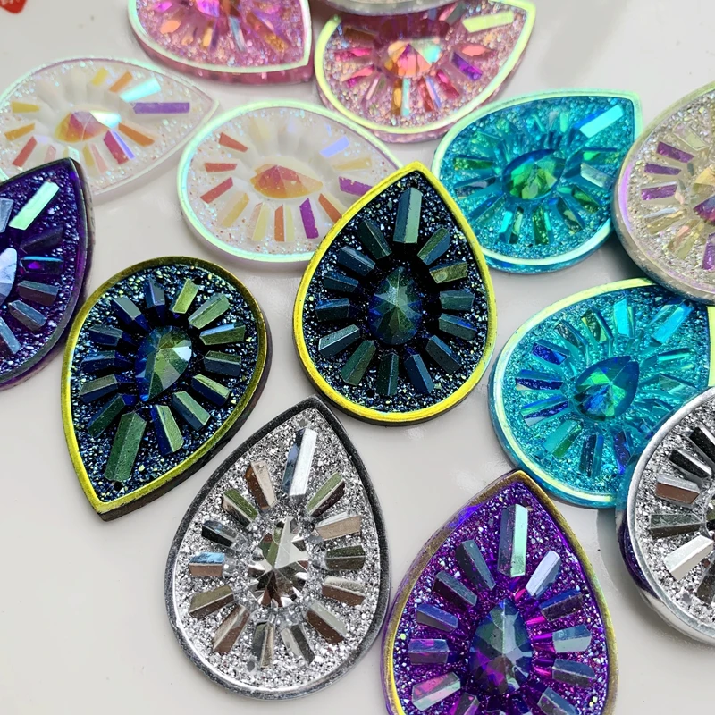 

Wholesale drop shaped resin flat back local earrings ornaments DIY jewelry making wedding decorative resin crafts 160pcs/lot
