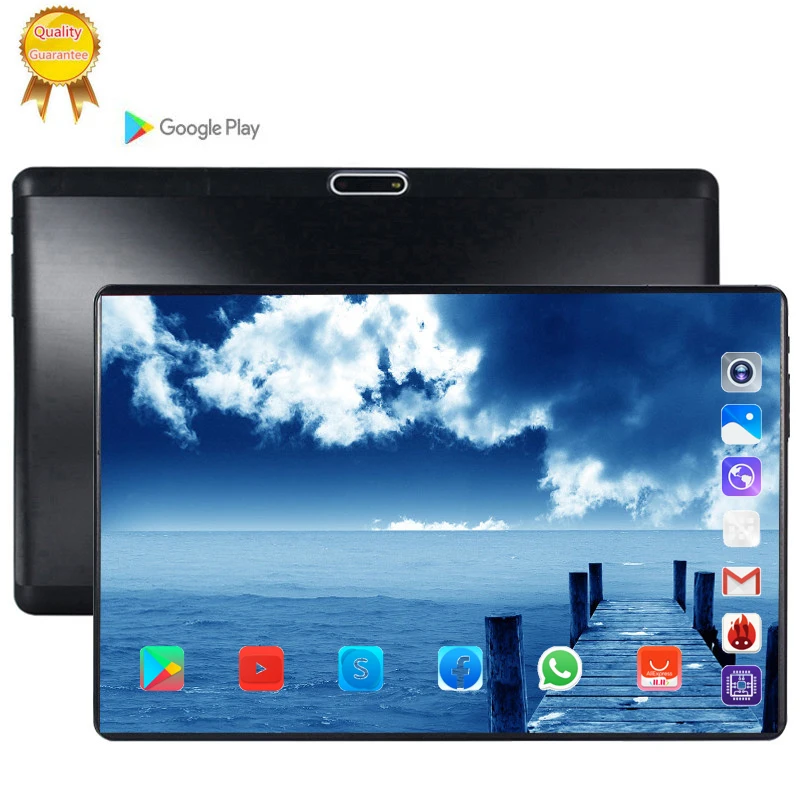 Полноразмерный стеклянный экран планшетный ПК 10 1 дюймовый Android 9 0 Восьмиядерный 6