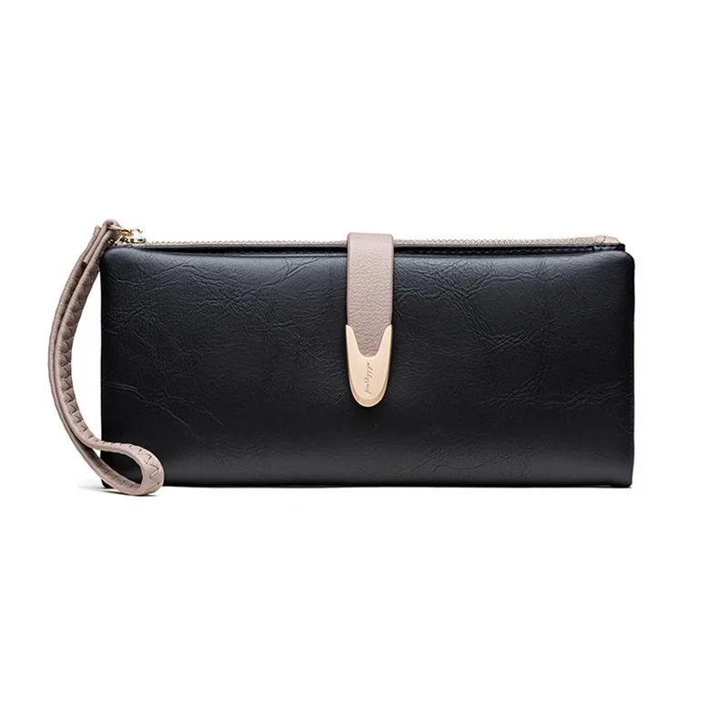 black style1 WENYUJH, новинка, Женский Длинный кошелек из искусственной кожи, женские кошельки на молнии, клатч, кошелек для монет, женские кошельки, сумочка для денег, porte feuille femme - Цвет: black style1