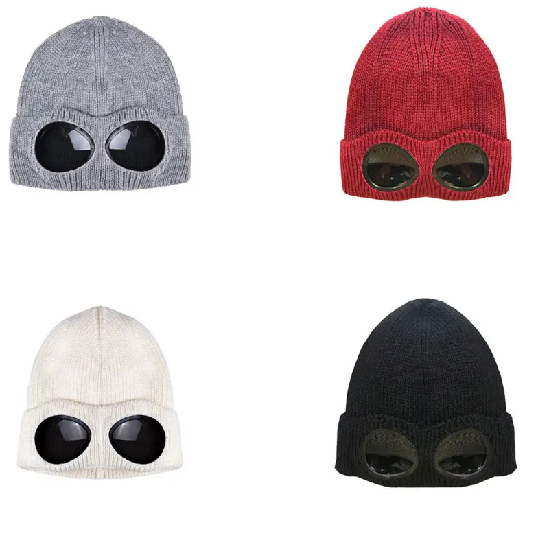 Зимняя трикотажная шапка теплая быстрая со съемными очками для женщин и мужчин