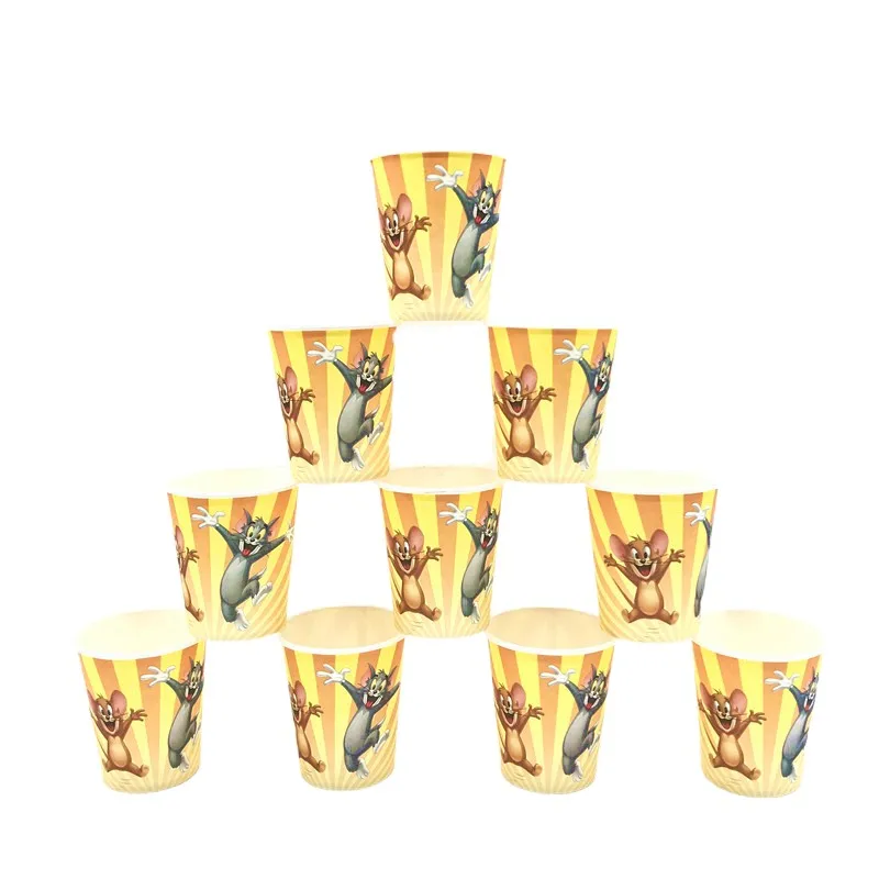 

10pcs Tom and Jerry Paper Cups Kids Favor Birthday Party Decoration Supplies Baby Shower Cups Disposable Tableware Beyblade Cup
