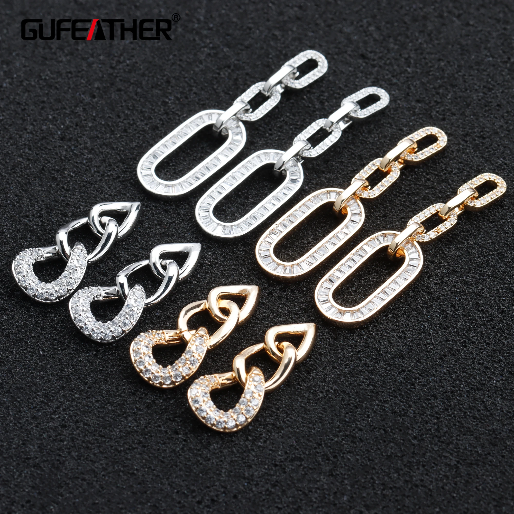 

GUFEATHER M869,jewelry accessories,pass REACH,nickel free,18k gold rhodium plated,copper,diy earrings,jewelry making,4pcs/lot