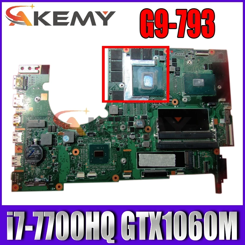 

MU5DC/CH7DC for ACER Predator 17 G9-793 G9-593 NBQ1T11001 Laptop Motherboard CPU i7 7700HQ GPU GTX1060M 100% Test Work