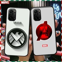 avengers marvel logo phone case for xiaomi redmi poco f1 f2 f3 x3 pro m3 9c 10t lite nfc black cover silicone back prett mi 10 u