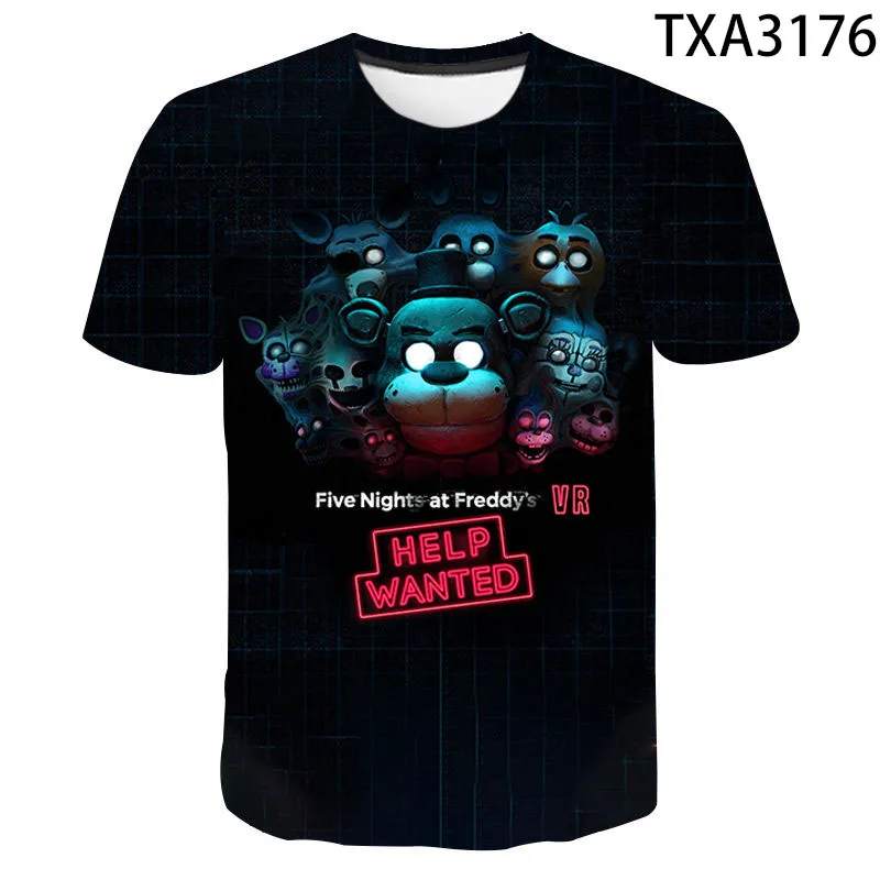 Футболка Fnaf с 3D принтом для мужчин и женщин Модный уличный Топ в стиле хип-хоп