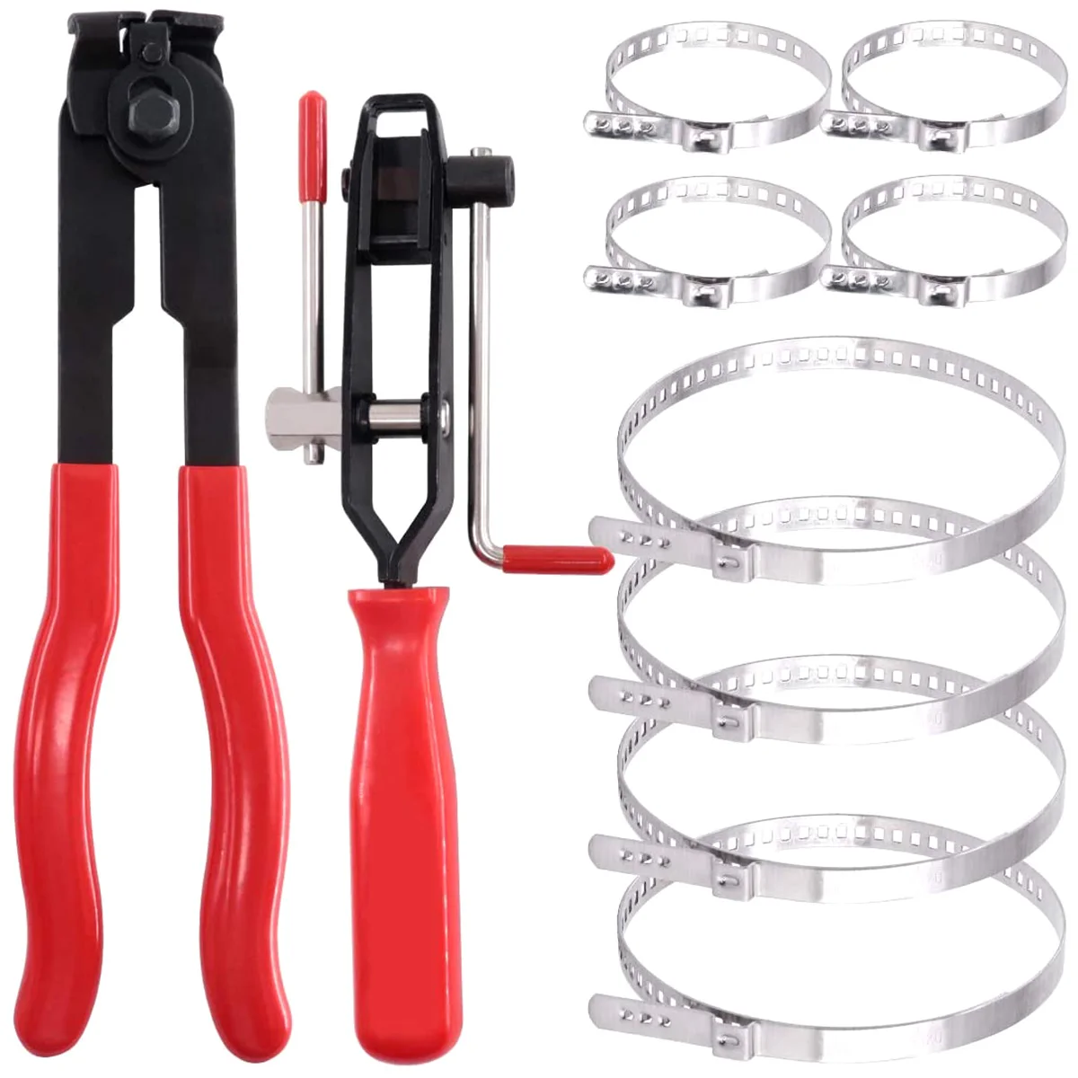 

2Pcs CV Joint Boot Clamp Pliers Ear Boot Tie Pliers With 8Pcs CV Boot Clamps Automotive Hose Axle Pliers CV Joint Banding Tools