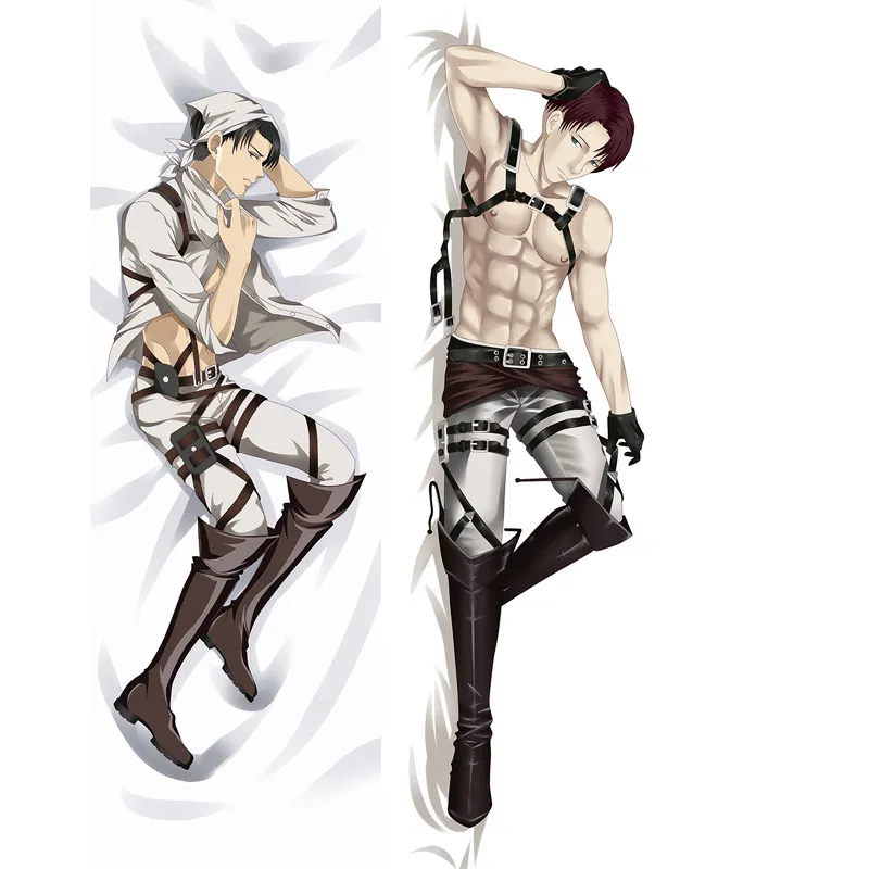 

Funda de almohada decorativa Shingeki no Kyojin de Anime, funda de almohada de ataque al TitÃ¡n Levi Rivaille, accesorios de cama