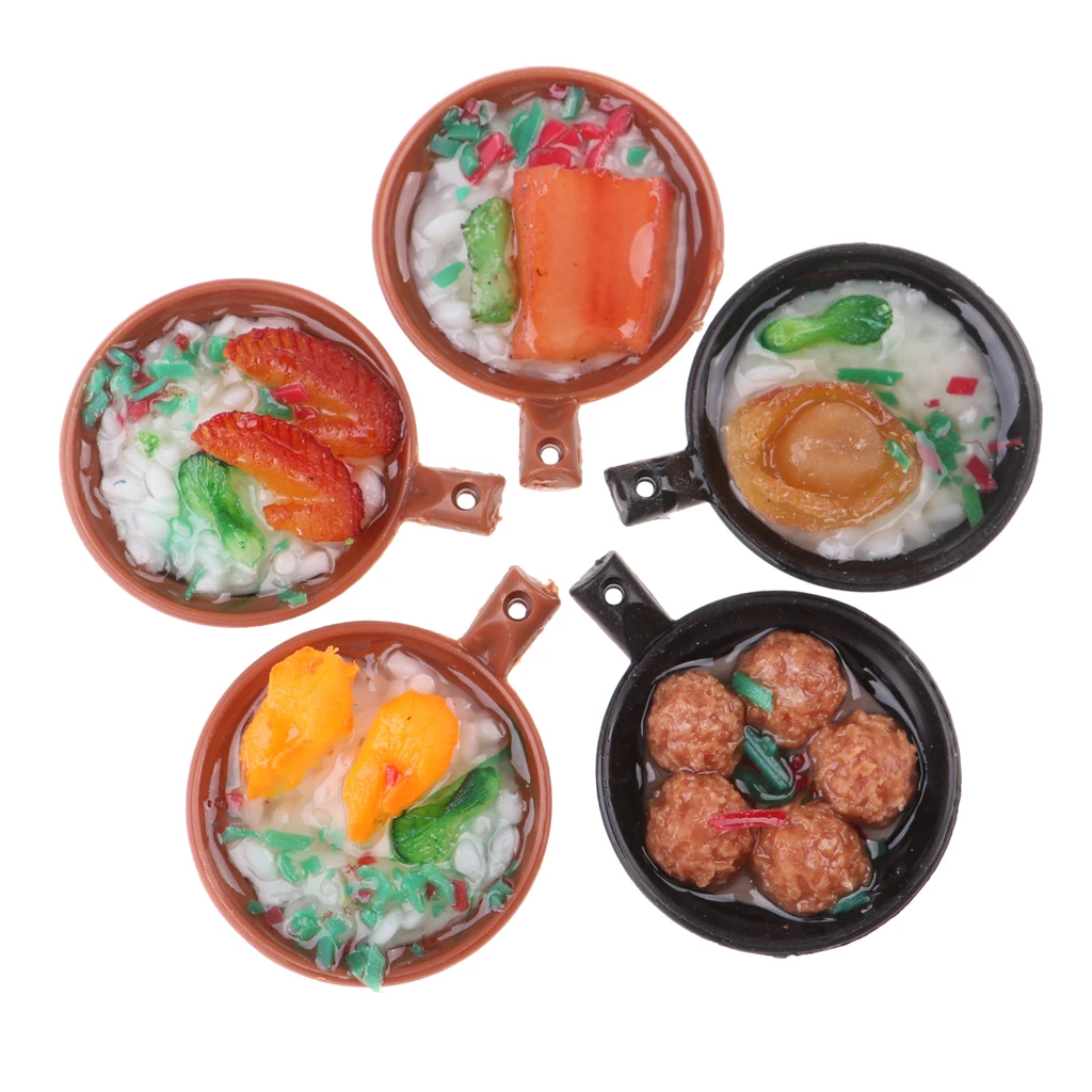

1/12 Scale Miniature 5pcs Toy Mini Food Plate Home Accessory
