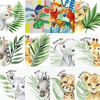 ruopoty acrylic frame diy painting by numbers kits for adults elephant animals drawing coloring by numbers for home decor art