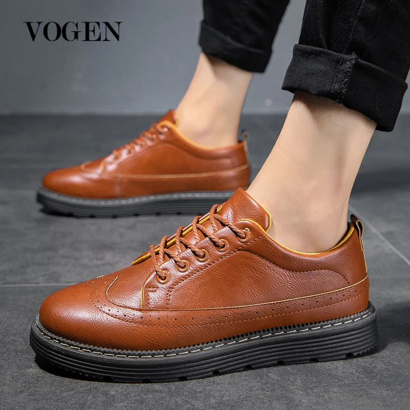 Мужская повседневная обувь из натуральной кожи Модные черные мужские туфли