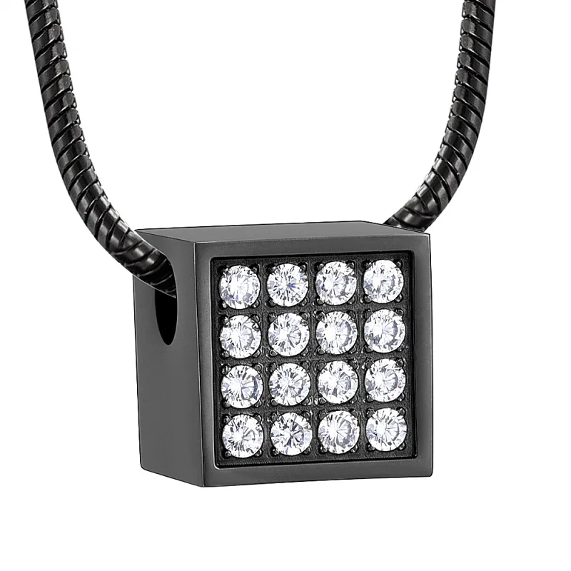 IJD12841 нержавеющая сталь Mini Cube кулон кремационной урны Human/Pet Keepsake памятный для