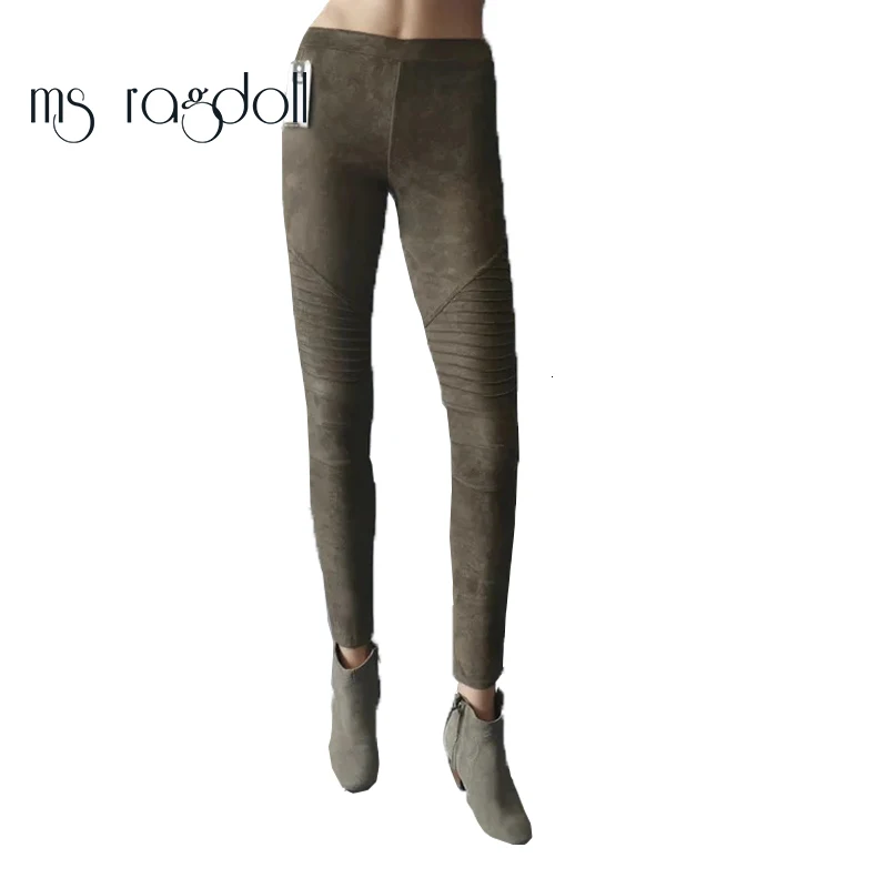 ms ragdoll Fashion 2019 Winter Women's Leggings Faux Suede Elastic Waist Leggins Trousers Cozy Warm Slim Female Fitness Legging | Женская