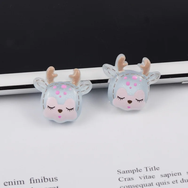 Милый критальный Сияющий олень из смолы для пушистого слайма Подвески DIY