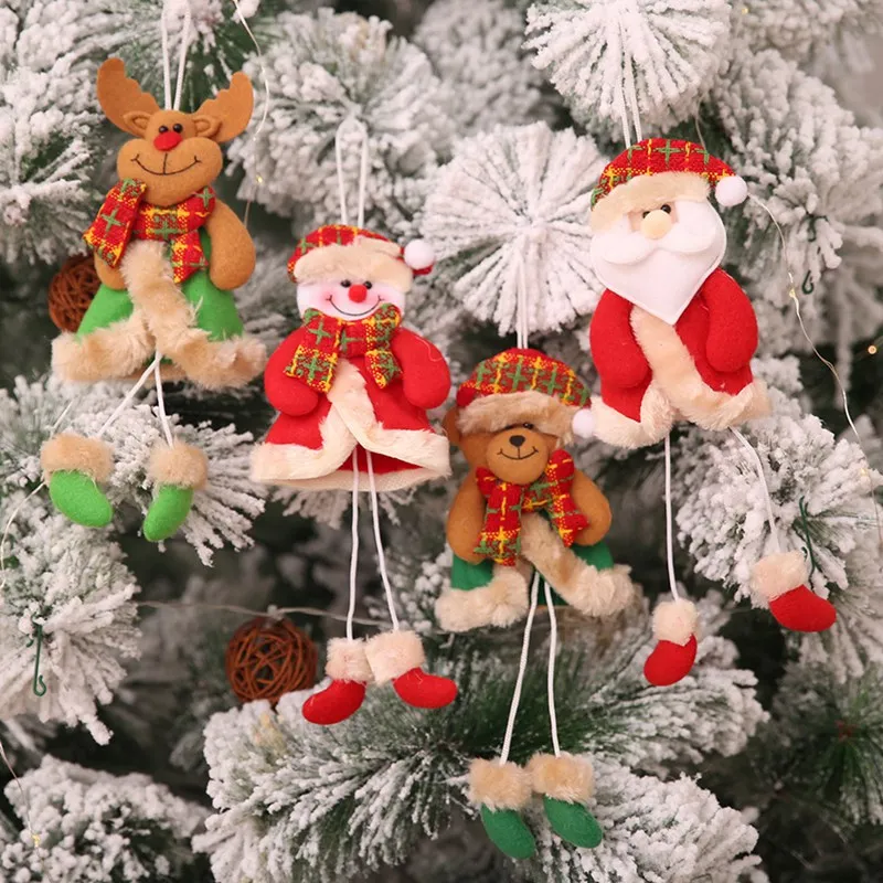 

2020 Merry Christmas Ornaments Christmas Gift Santa Claus Snowman Tree Toy Doll Hang Decorations for home Enfeites De Natal