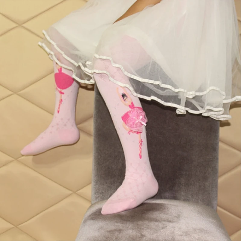 Милые детские чулки с цветами колготки для балета девочек принцесса красивых