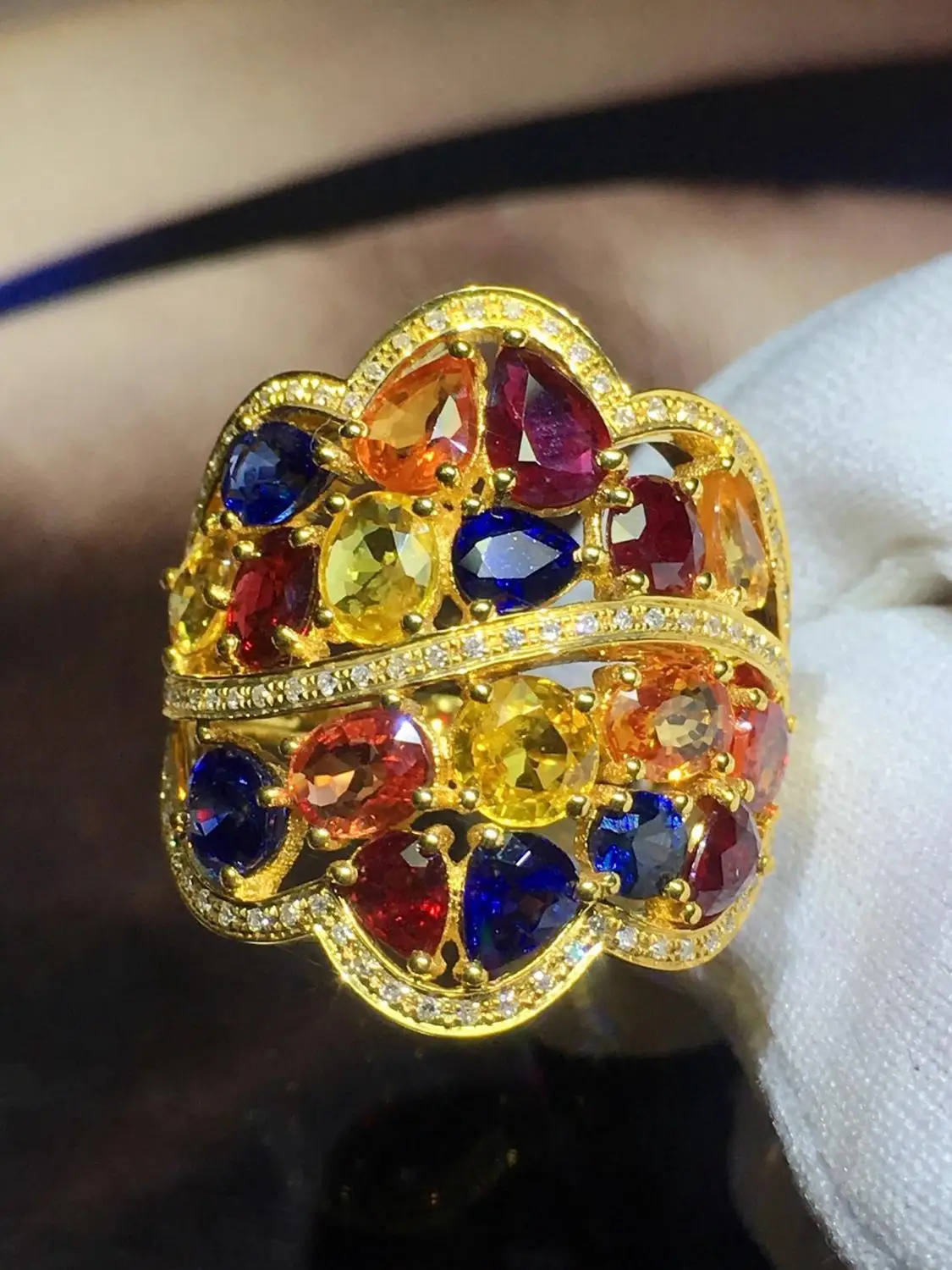 Ювелирные изделия из чистого 18-каратного желтого золота 100% натуральный красный