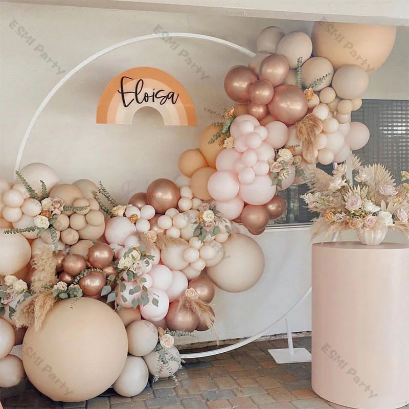 

Двойные абрикосовые шары, двухслойный бежевый балон для свадьбы, домашней вечеринки, гирлянда, арочный декор, розовое золото, аксессуары для мяча